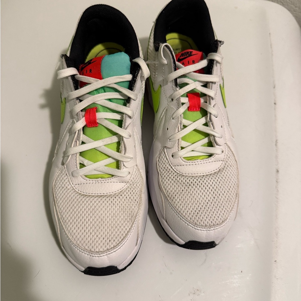 Nike White and Lime Green Athletic Shoes